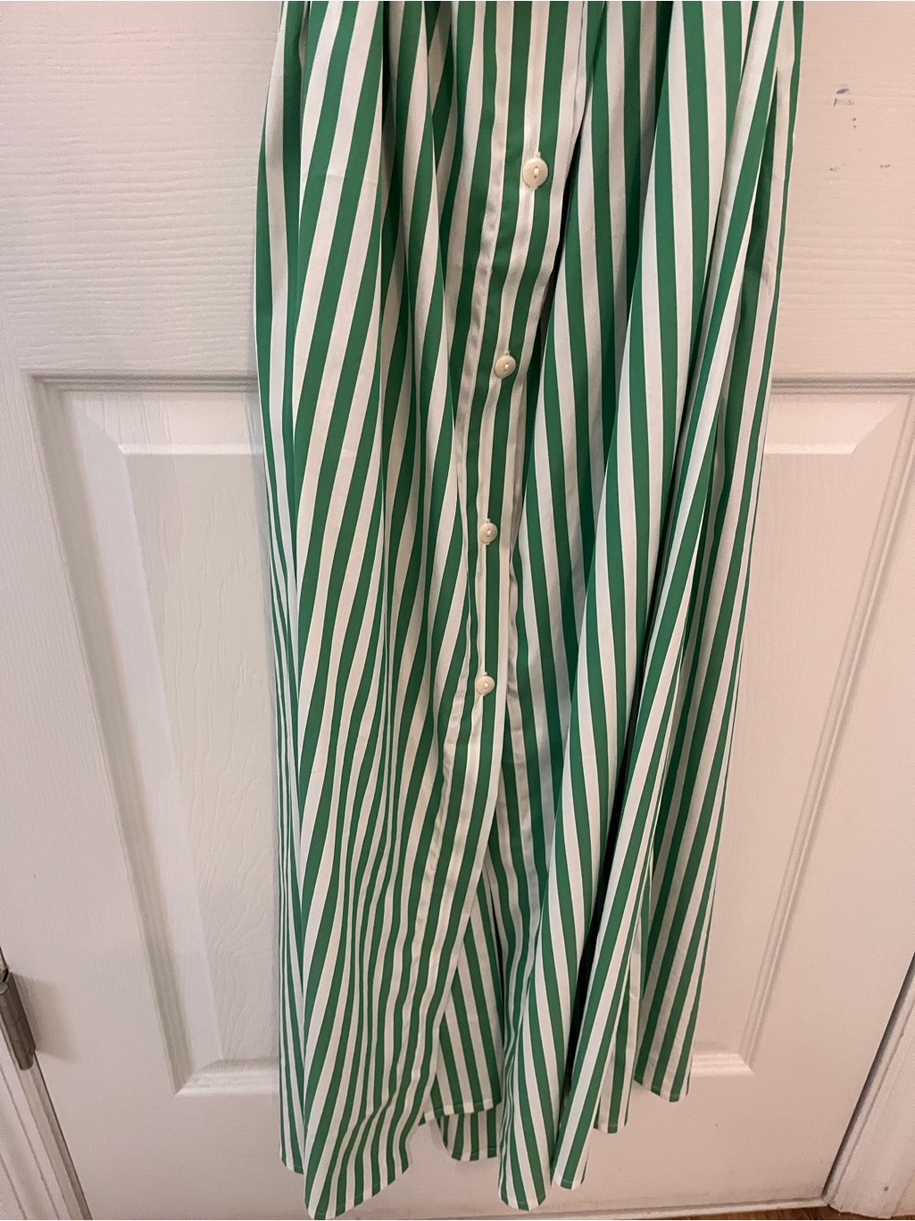 Mr. Larkin Green & White Striped Belted Midi Dress — image 8 of 8